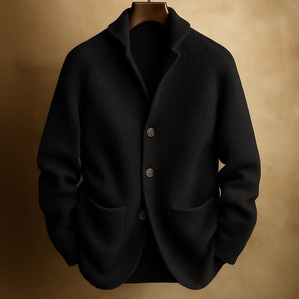 HARRISON OF CALIFORNIA | RIBBED WOOL CARDIGAN FOR MEN