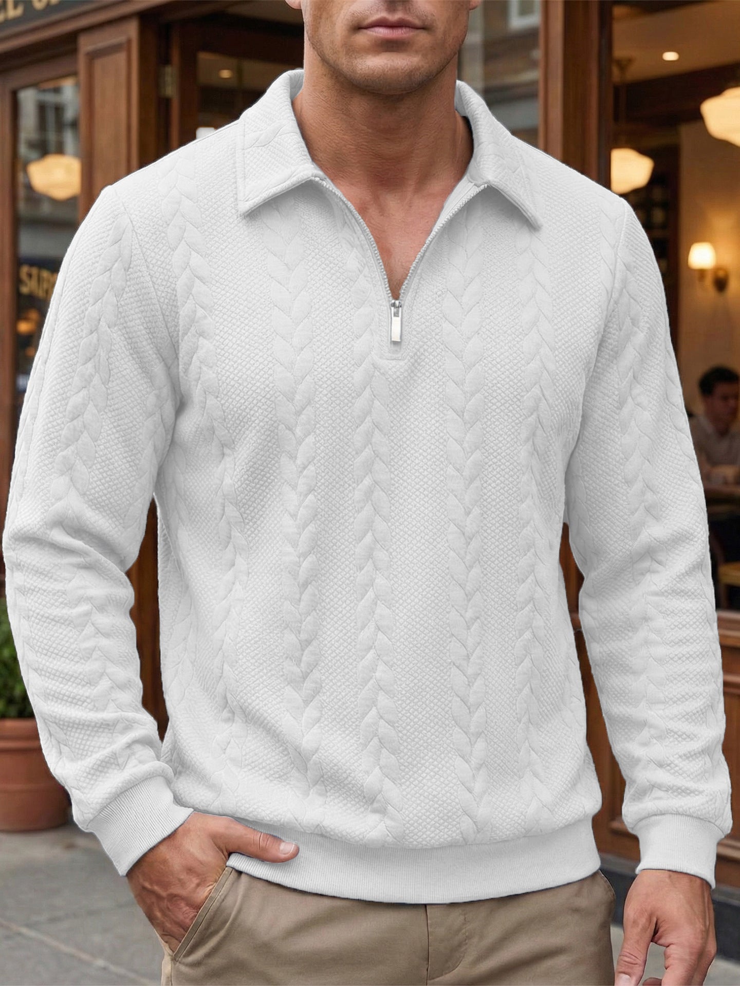 HARRISON OF CALIFORNIA | ELEGANT HALF-ZIP POLO FOR MEN