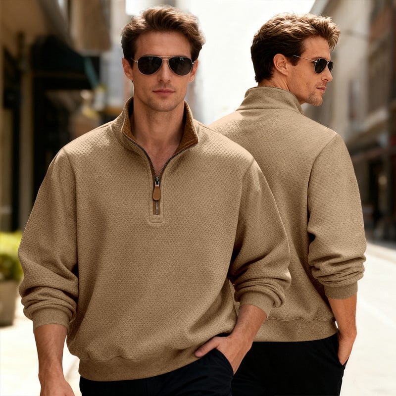 HARRISON OF CALIFORNIA | TEXTURED ZIPPER SWEATER FOR MEN