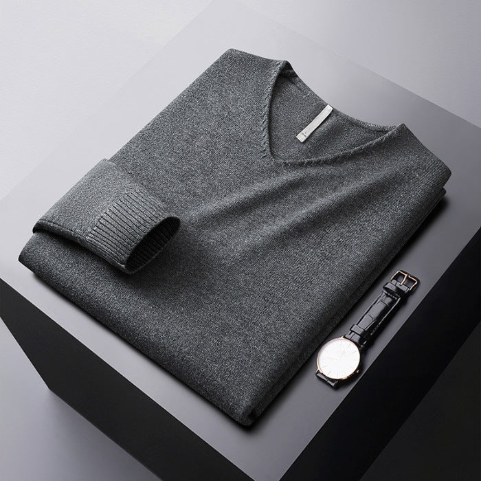 HARRISON OF CALIFORNIA | V-NECK SWEATER IN PREMIUM FIBERS FOR MEN