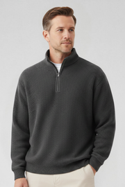 HARRISON OF CALIFORNIA | ZIP-COLLAR KNIT SWEATER FOR MEN