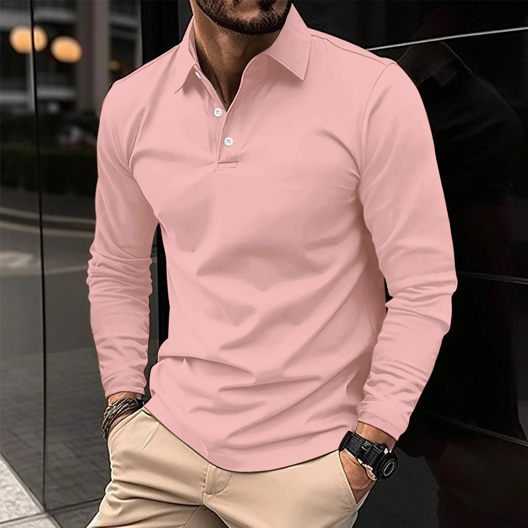 HARRISON OF CALIFORNIA | LONG SLEEVE POLO FOR MEN