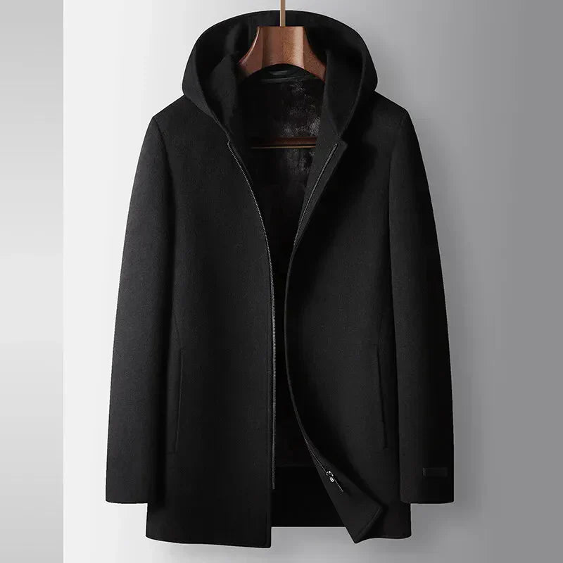 HARRISON OF CALIFORNIA | WOOL HOODED COAT FOR MEN