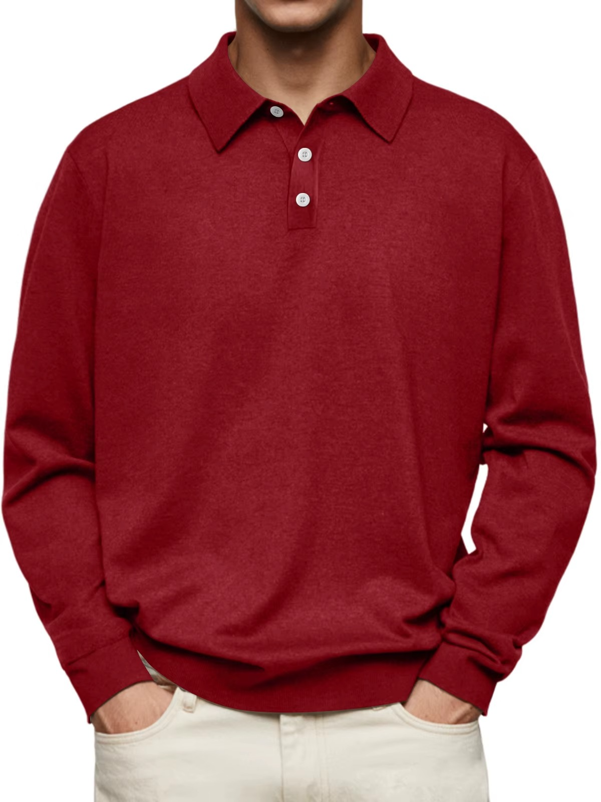 HARRISON OF CALIFORNIA | LONG SLEEVE POLO SHIRT FOR MEN