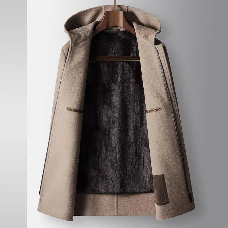 HARRISON OF CALIFORNIA | WOOL HOODED COAT FOR MEN