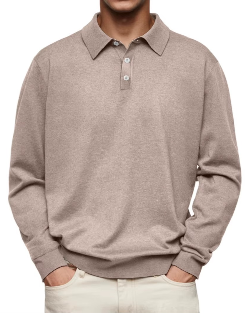 HARRISON OF CALIFORNIA | LONG SLEEVE POLO SHIRT FOR MEN