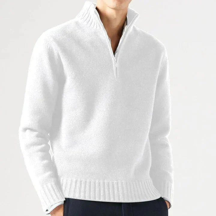 HARRISON OF CALIFORNIA | WOOL TURTLENECK WITH ZIP FOR MEN