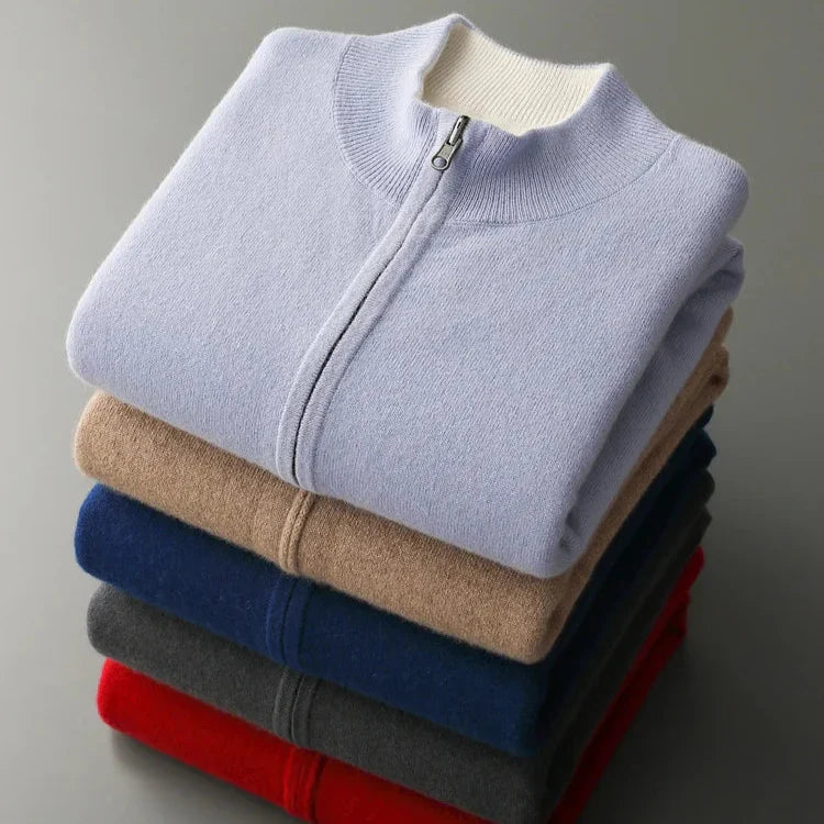 HARRISON OF CALIFORNIA | ZIPPERED KNIT CARDIGAN FOR MEN
