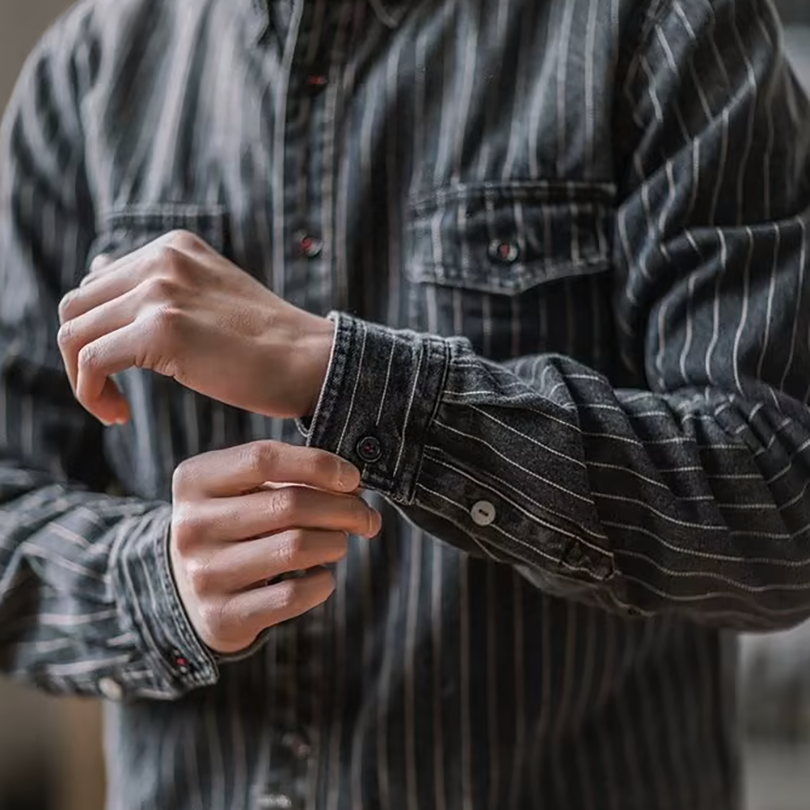 HARRISON OF CALIFORNIA | STRIPED LONG-SLEEVE SHIRT FOR MEN