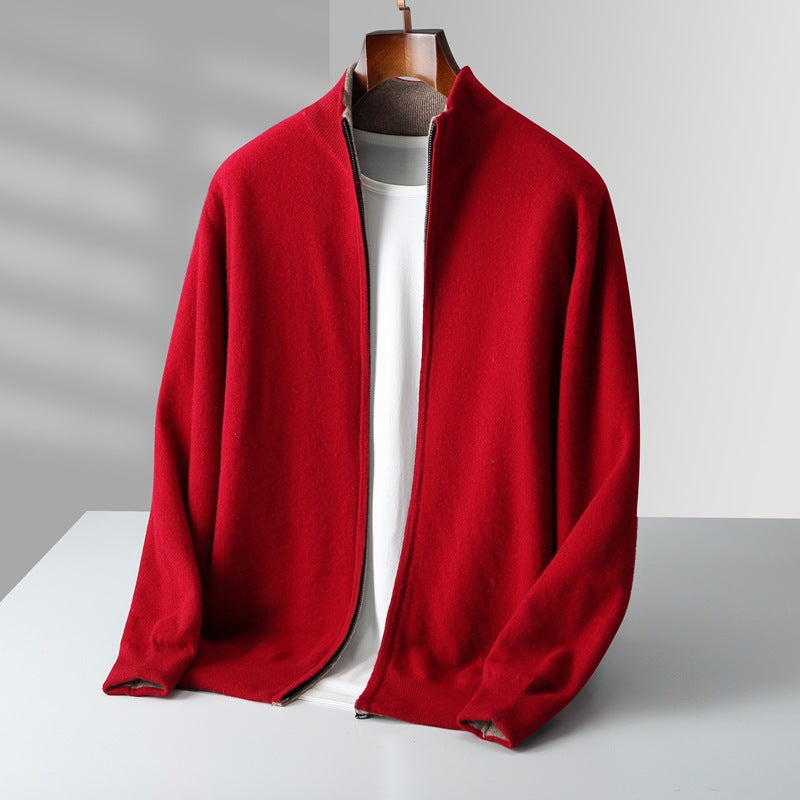 HARRISON OF CALIFORNIA | ZIPPERED KNIT CARDIGAN FOR MEN