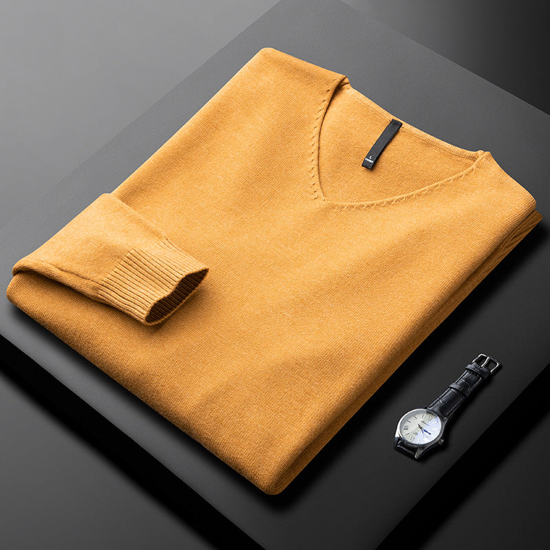 HARRISON OF CALIFORNIA | V-NECK SWEATER IN PREMIUM FIBERS FOR MEN
