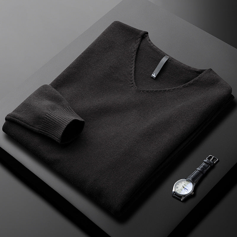 HARRISON OF CALIFORNIA | V-NECK SWEATER IN PREMIUM FIBERS FOR MEN
