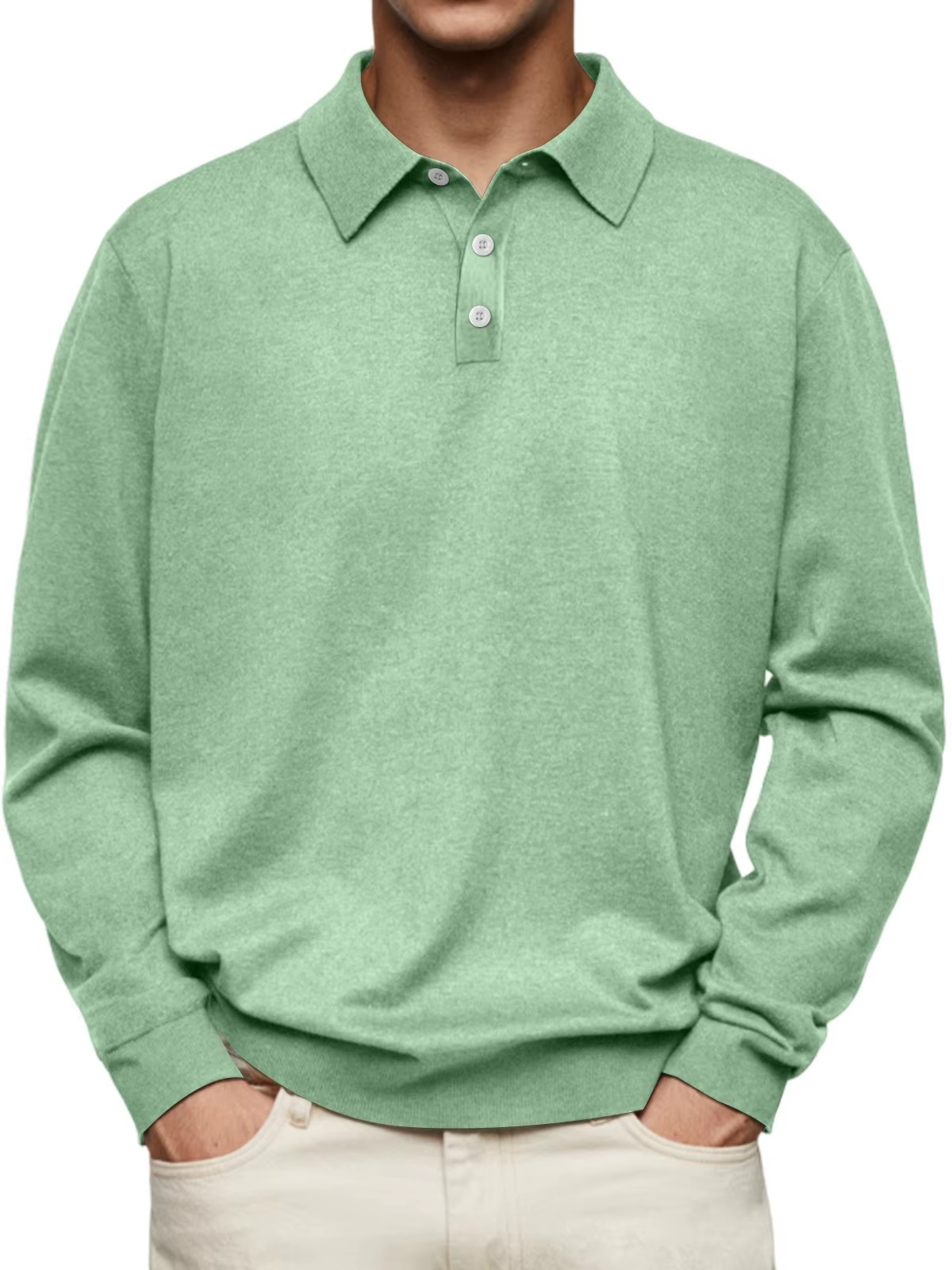 HARRISON OF CALIFORNIA | LONG SLEEVE POLO SHIRT FOR MEN