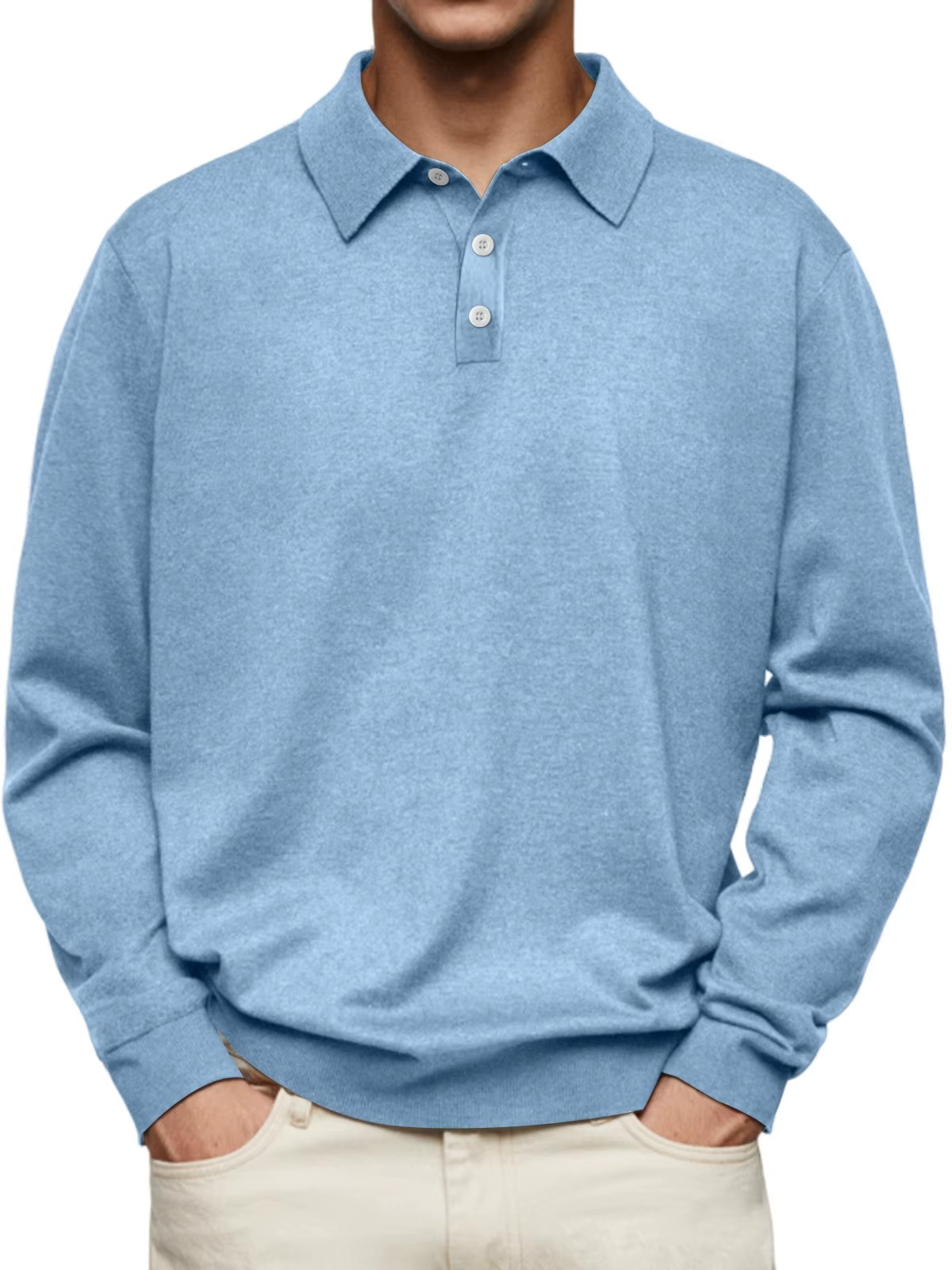 HARRISON OF CALIFORNIA | LONG SLEEVE POLO SHIRT FOR MEN