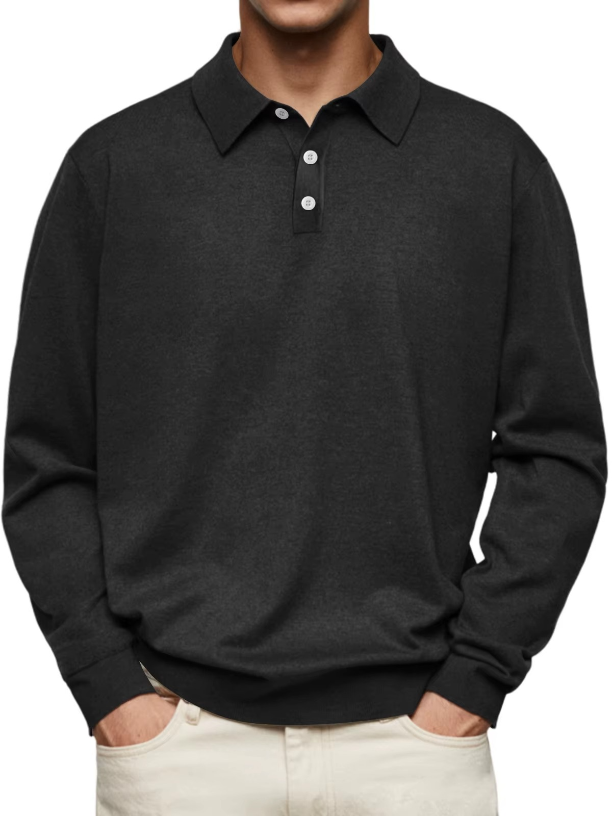 HARRISON OF CALIFORNIA | LONG SLEEVE POLO SHIRT FOR MEN