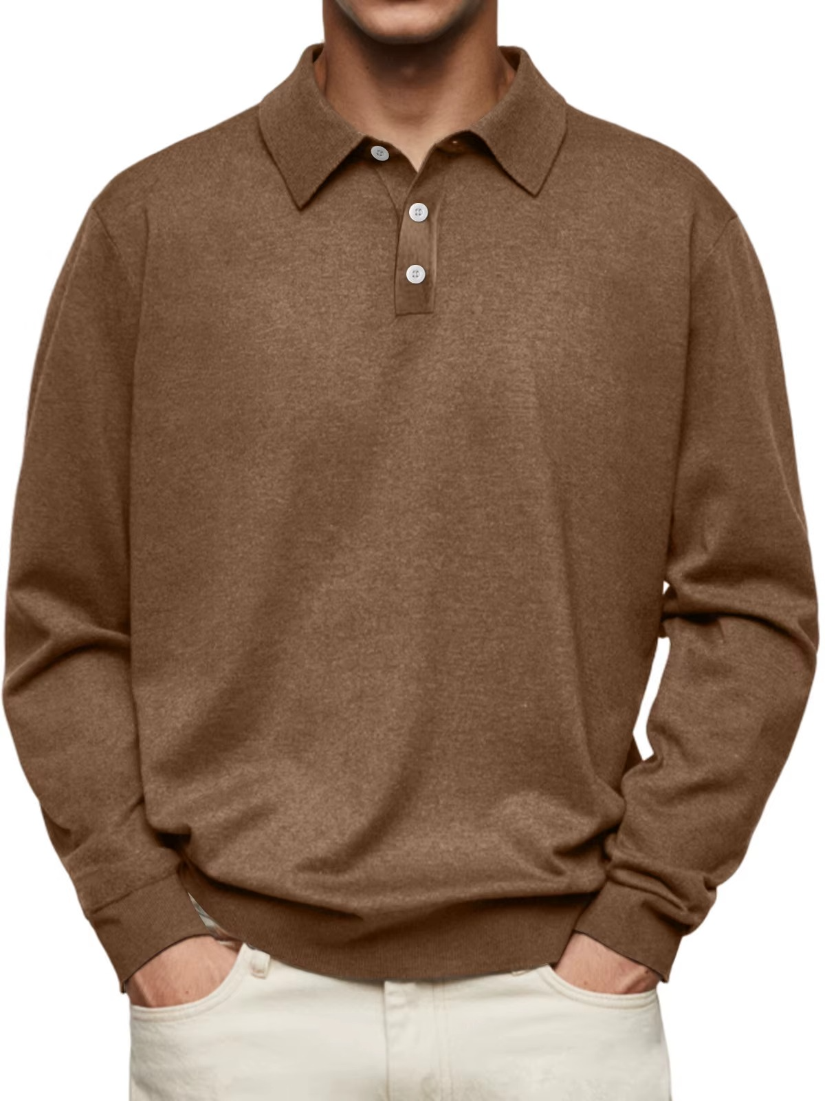 HARRISON OF CALIFORNIA | LONG SLEEVE POLO SHIRT FOR MEN