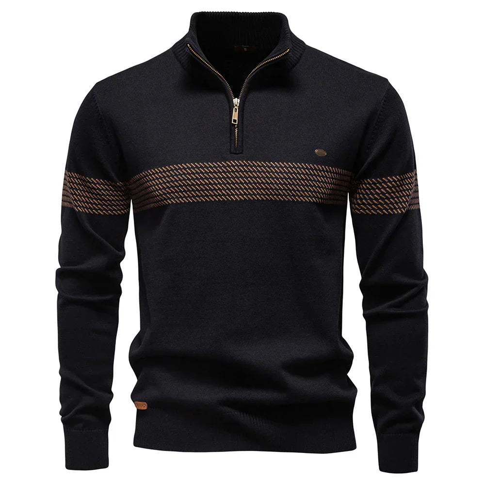 HARRISON OF CALIFORNIA | CLASSIC HALF-ZIP KNIT SWEATER FOR MEN