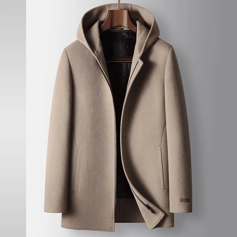 HARRISON OF CALIFORNIA | WOOL HOODED COAT FOR MEN