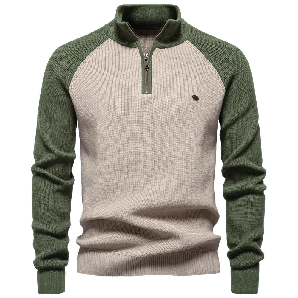 HARRISON OF CALIFORNIA | QUARTER ZIP SWEATER FOR MEN