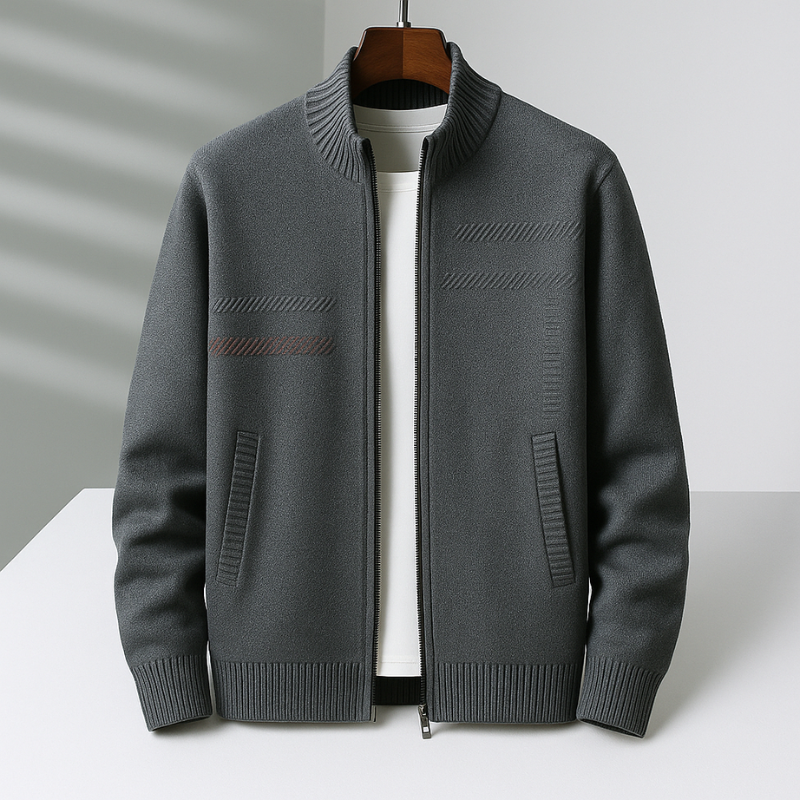 HARRISON OF CALIFORNIA | ZIP-UP KNIT JACKET FOR MEN