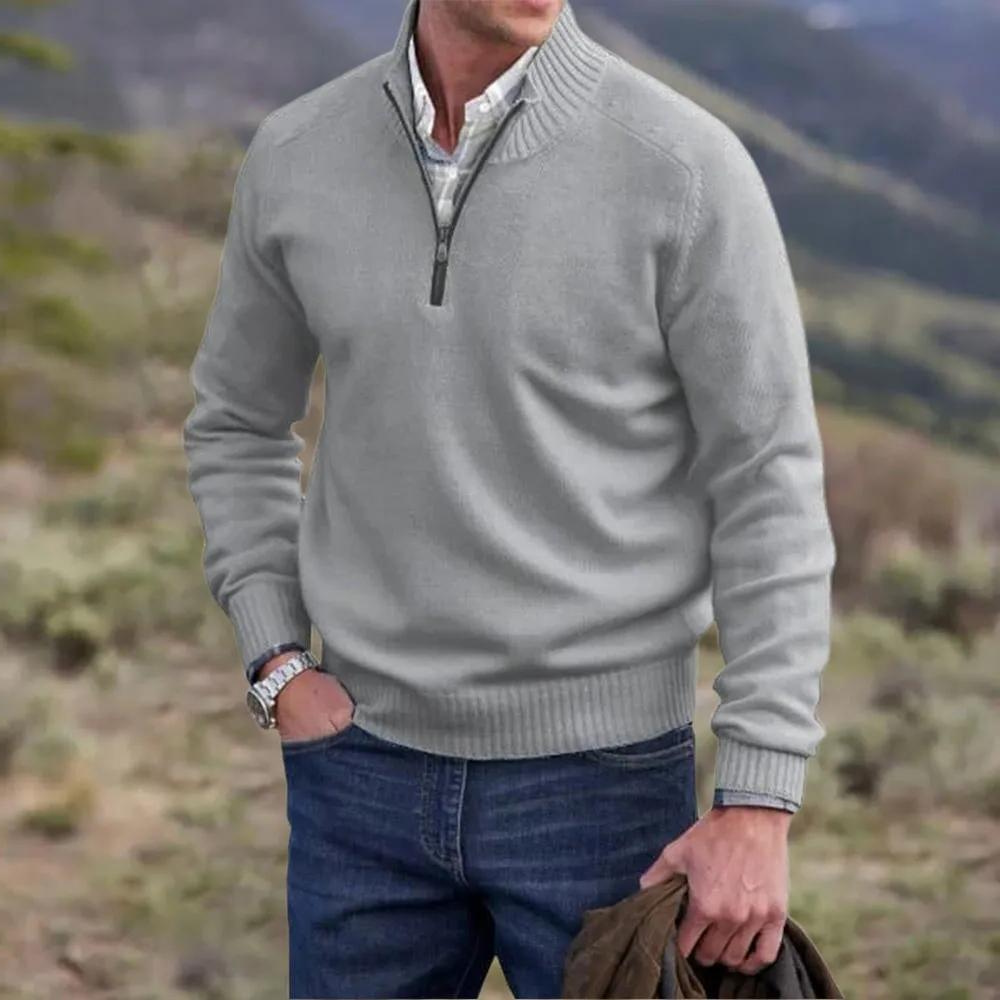 HARRISON OF CALIFORNIA | ZIPPERED KNIT PULLOVER FOR MEN