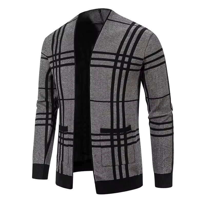 HARRISON OF CALIFORNIA | CHECKERED KNIT CARDIGAN FOR MEN