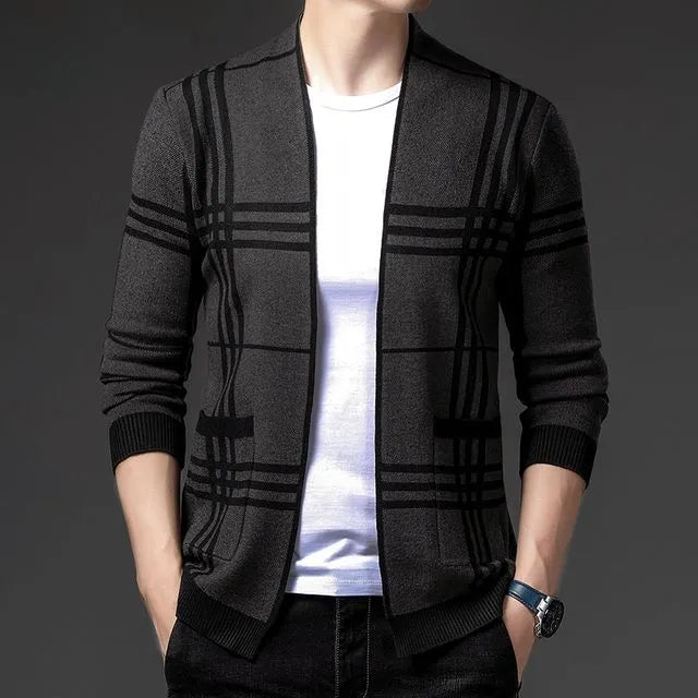 HARRISON OF CALIFORNIA | CHECKERED KNIT CARDIGAN FOR MEN