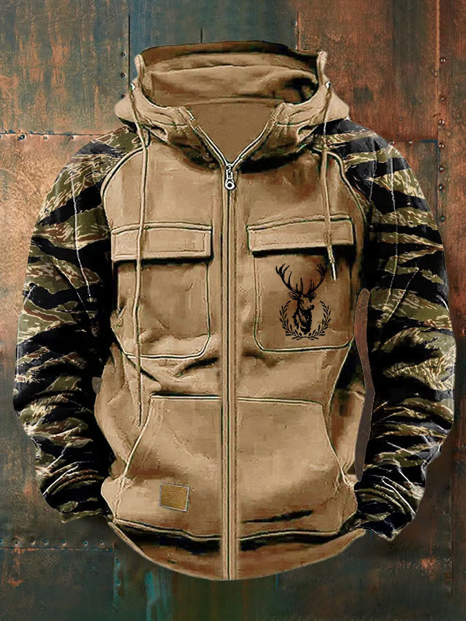 HARRISON OF CALIFORNIA | CLEAN MULTI-POCKET ZIP HOODIE FOR MEN
