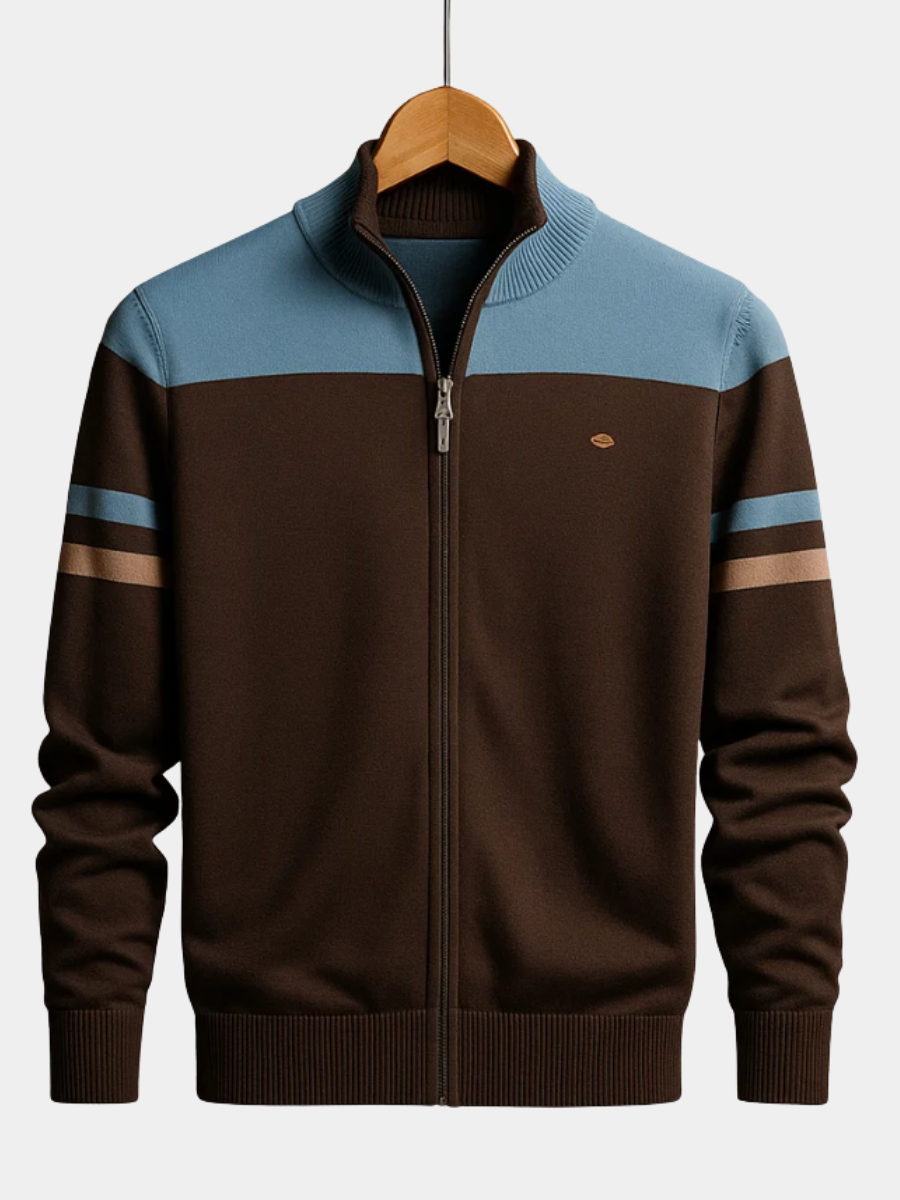HARRISON OF CALIFORNIA | COLORBLOCK HOODIE WITH ZIP FOR MEN