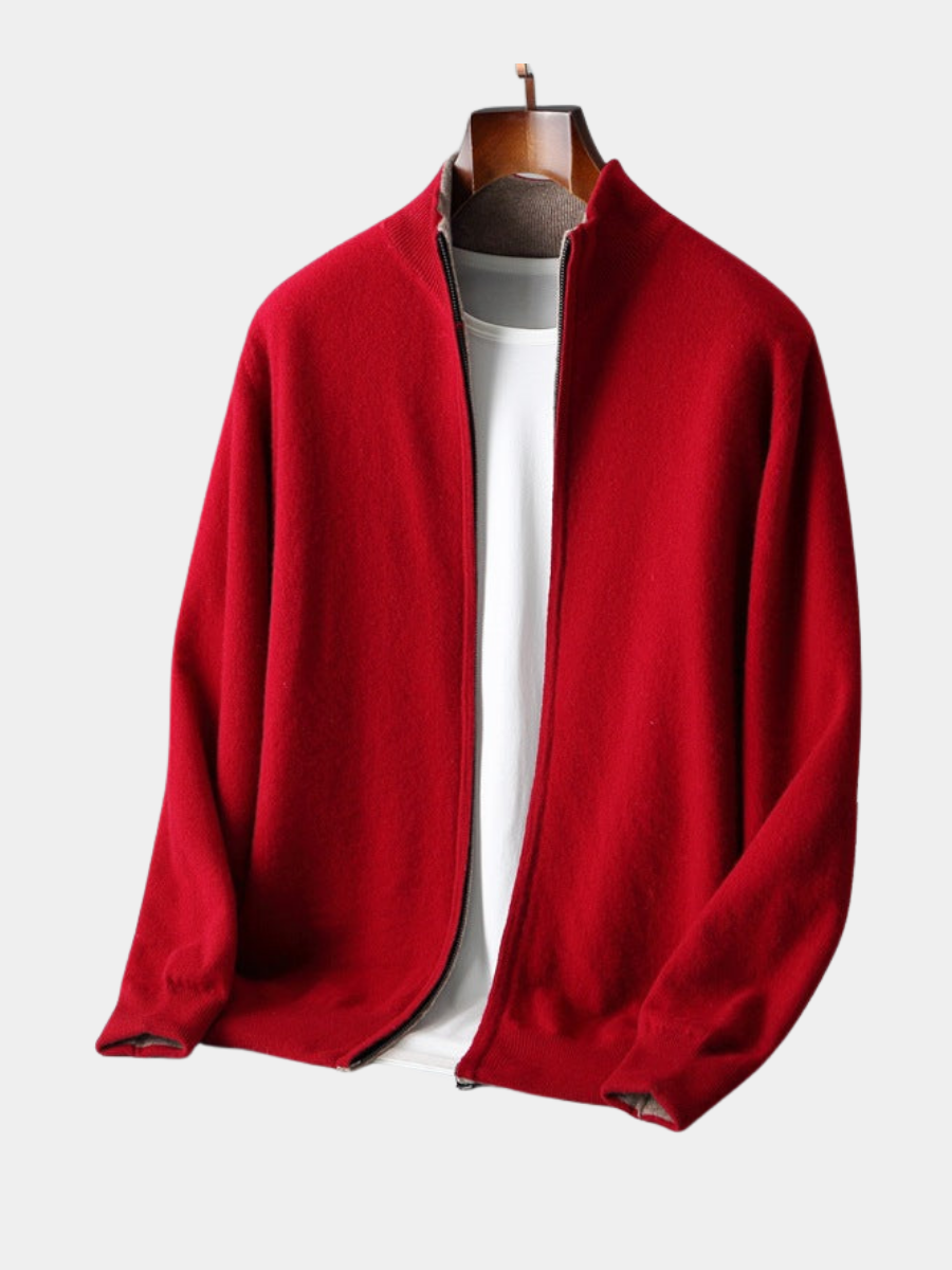 HARRISON OF CALIFORNIA | ZIPPERED KNIT CARDIGAN FOR MEN