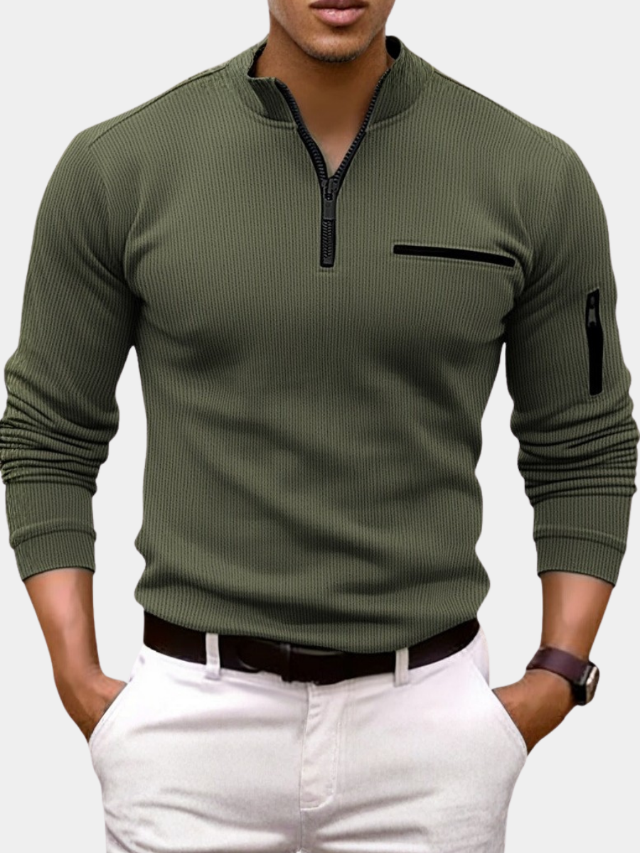 HARRISON OF CALIFORNIA | ZIP COLLAR SHIRT FOR MEN