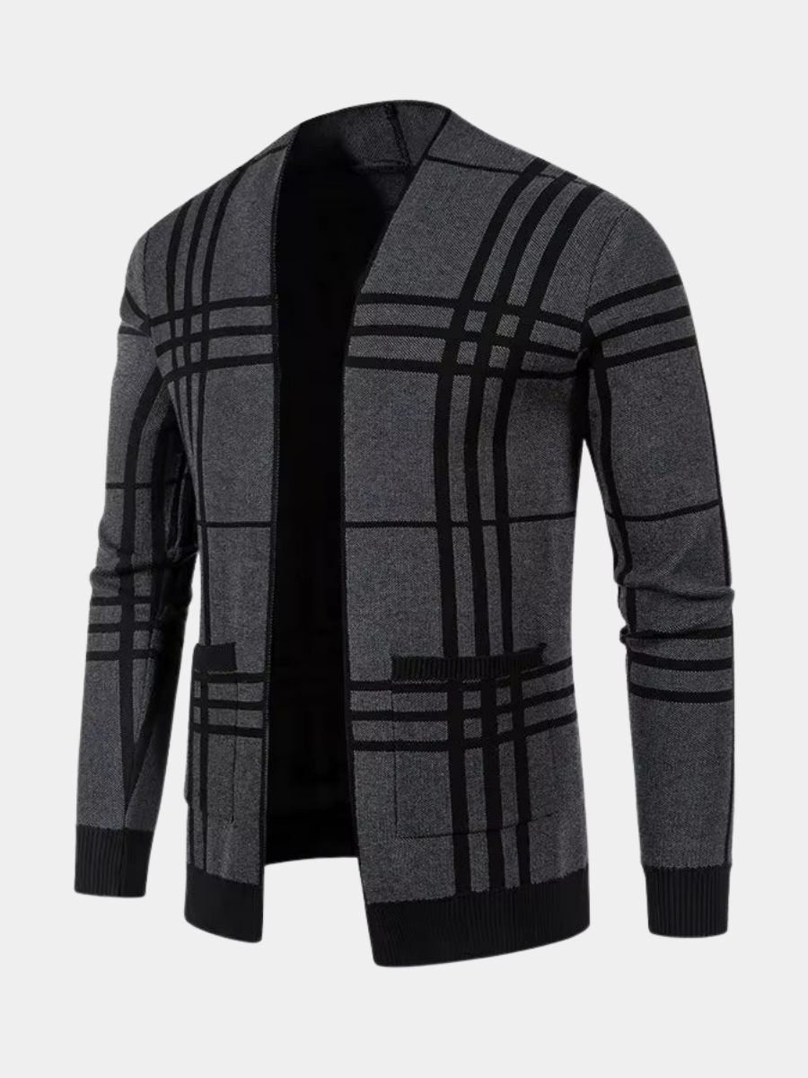 HARRISON OF CALIFORNIA | CHECKERED KNIT CARDIGAN FOR MEN