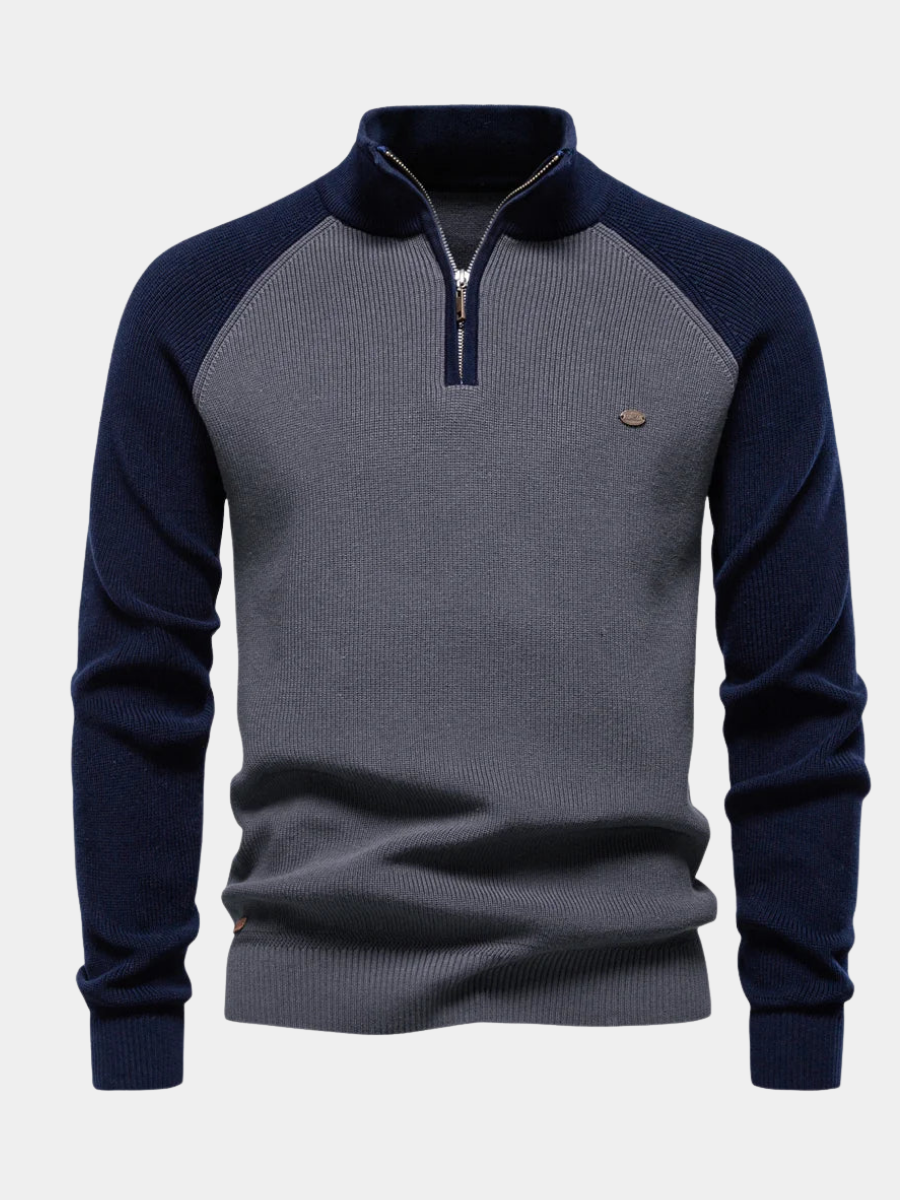 HARRISON OF CALIFORNIA | QUARTER ZIP SWEATER FOR MEN