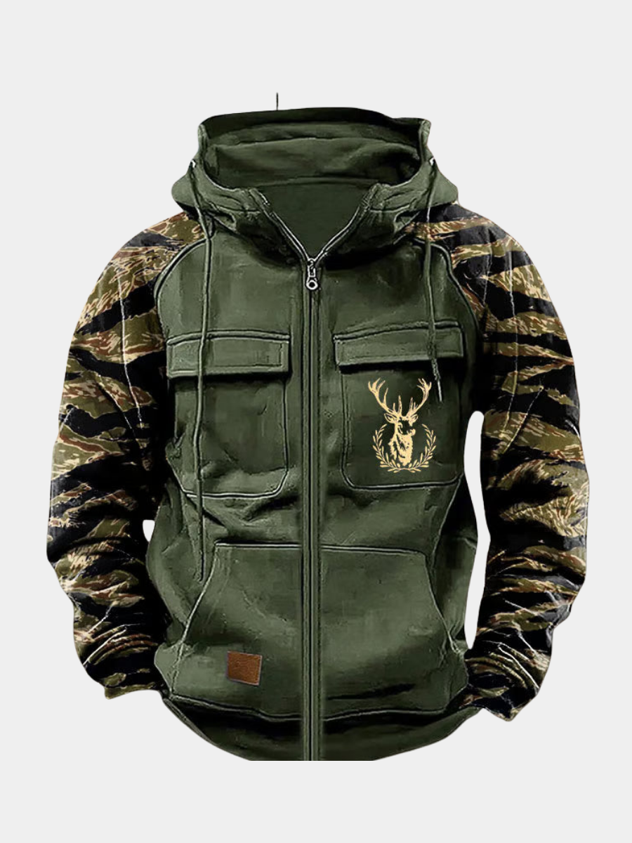 HARRISON OF CALIFORNIA | CLEAN MULTI-POCKET ZIP HOODIE FOR MEN