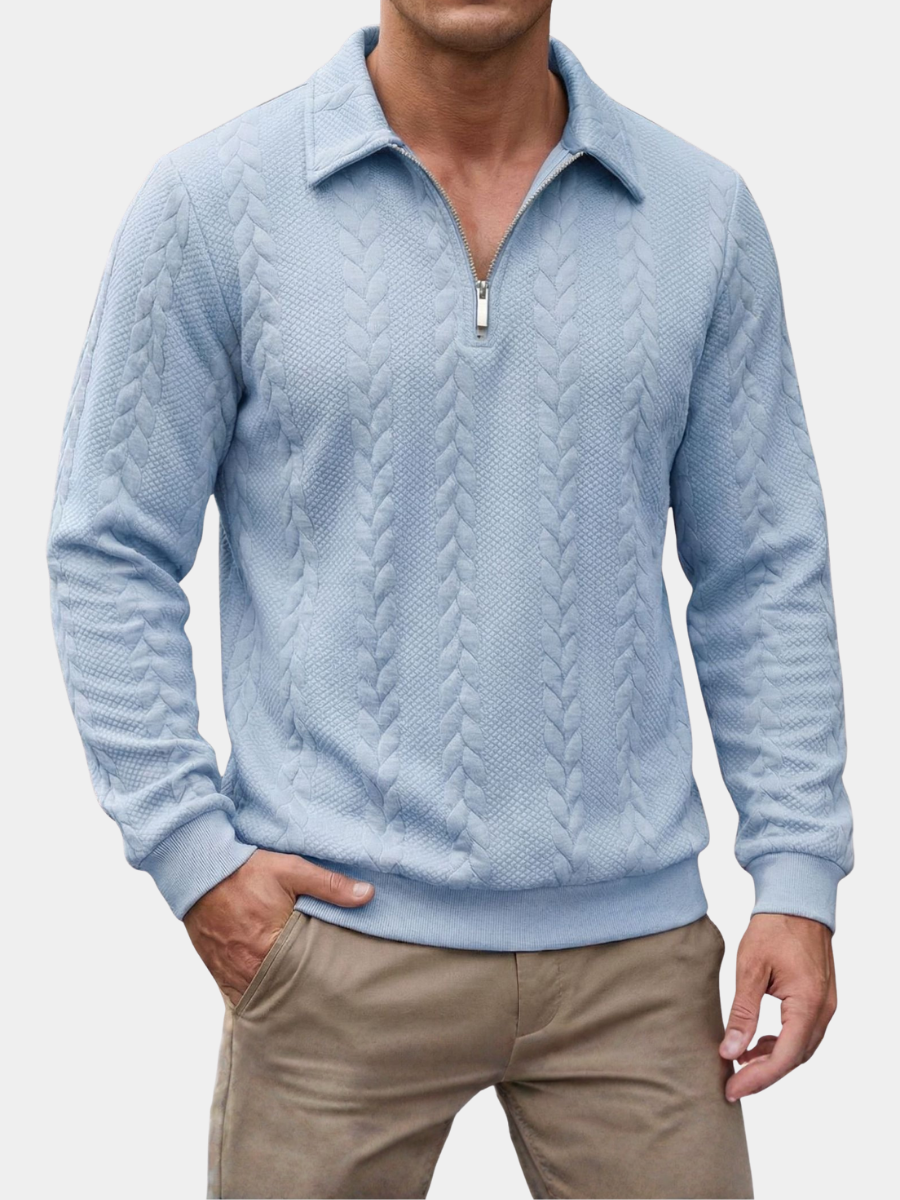 HARRISON OF CALIFORNIA | ELEGANT HALF-ZIP POLO FOR MEN