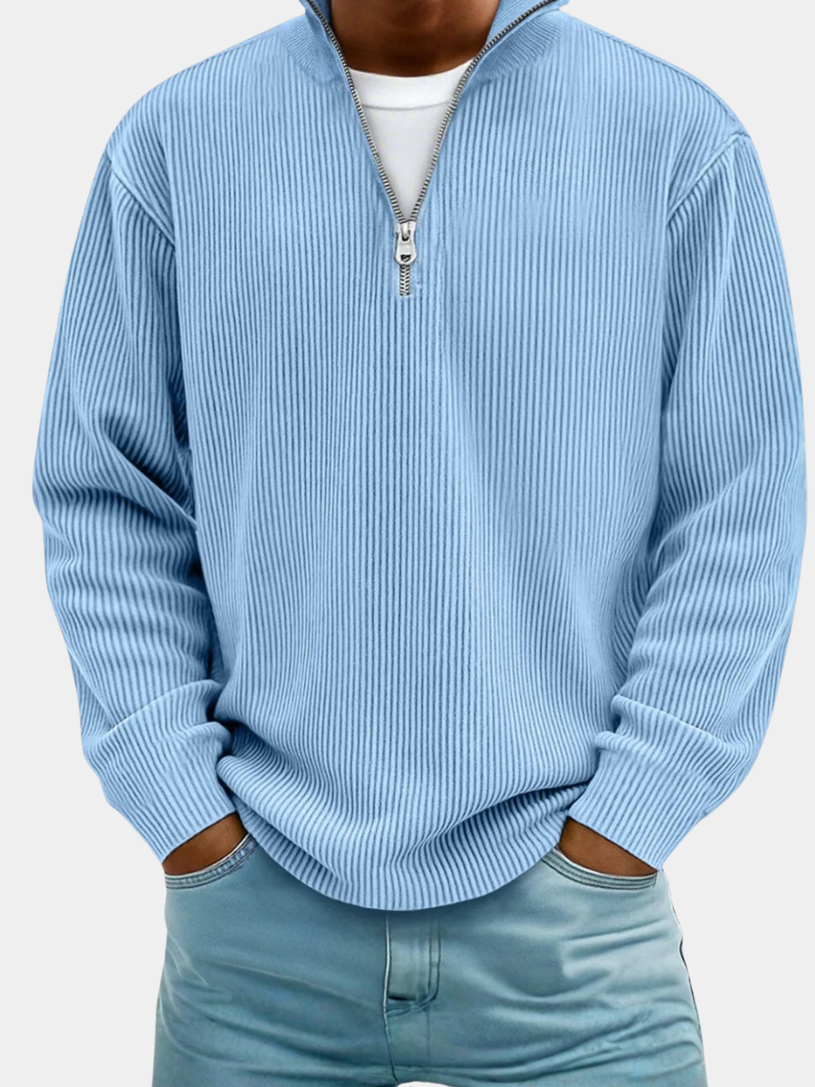 HARRISON OF CALIFORNIA | CLASSIC KNIT SWEATER HALF-ZIP FOR MEN