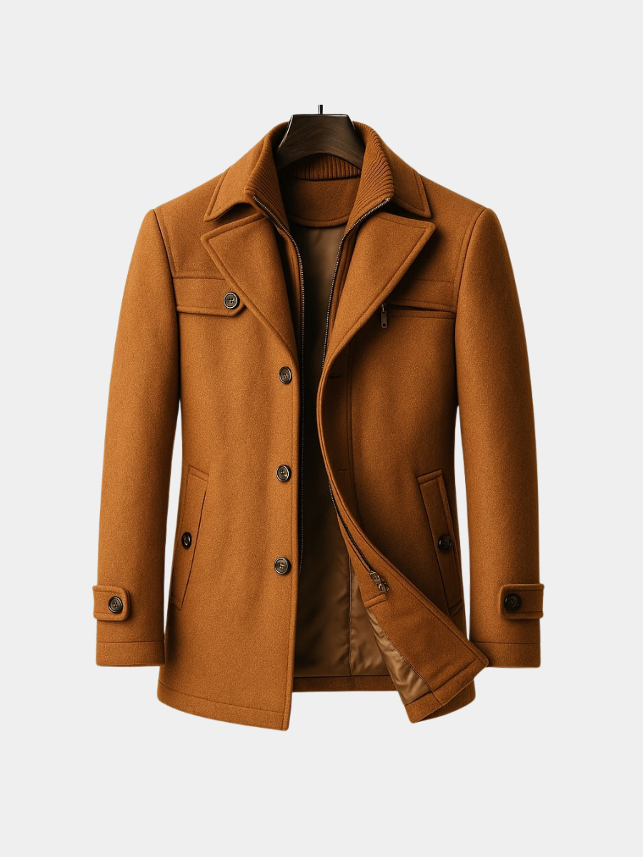 HARRISON OF CALIFORNIA | LONG WOOL COAT FOR MEN