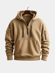 HARRISON OF CALIFORNIA | HALF-ZIP FLEECE HOODIE FOR MEN