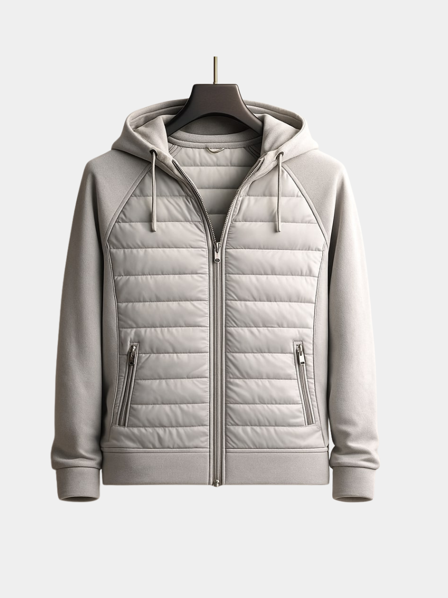 HARRISON OF CALIFORNIA | QUILTED ZIP HOODIE FOR MEN