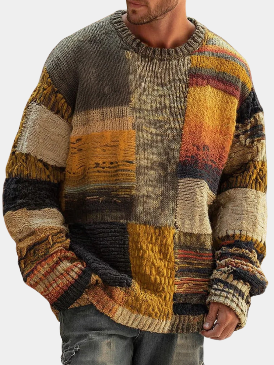 HARRISON OF CALIFORNIA | ABSTRACT KNIT SWEATER FOR MEN