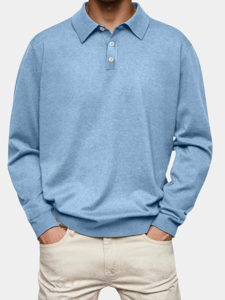 HARRISON OF CALIFORNIA | LONG SLEEVE POLO SHIRT FOR MEN