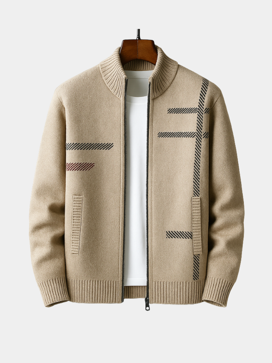 HARRISON OF CALIFORNIA | ZIP-UP KNIT JACKET FOR MEN