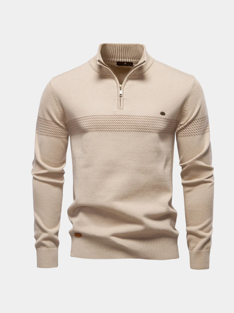 HARRISON OF CALIFORNIA | CLASSIC HALF-ZIP KNIT SWEATER FOR MEN
