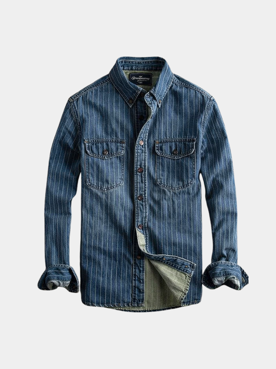 HARRISON OF CALIFORNIA | STRIPED LONG-SLEEVE SHIRT FOR MEN