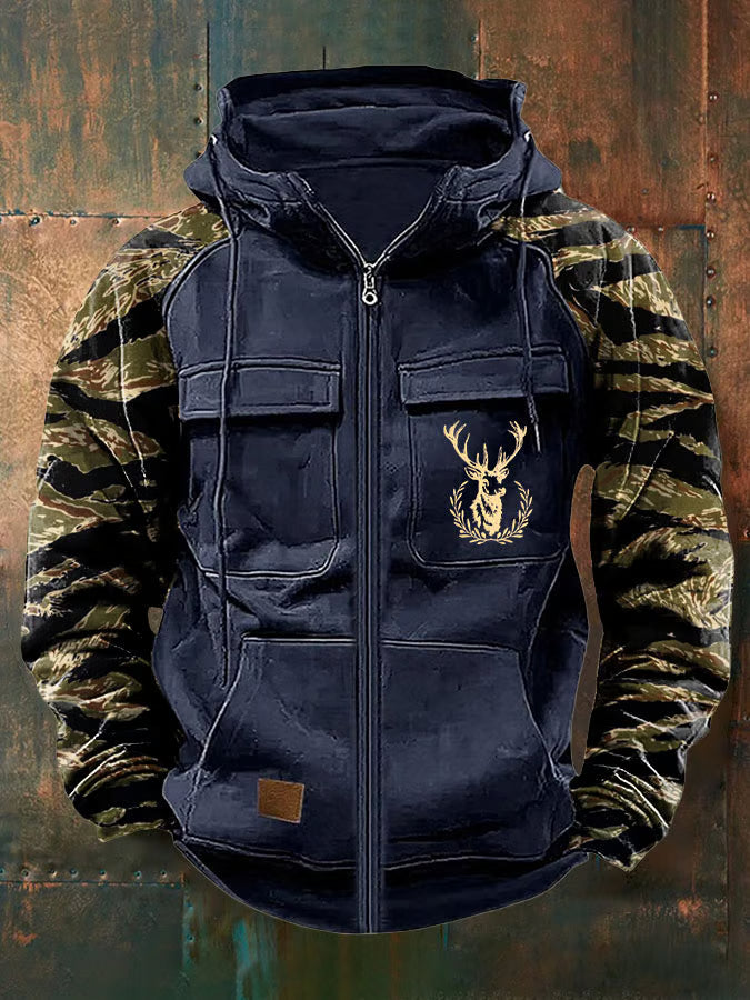 HARRISON OF CALIFORNIA | CLEAN MULTI-POCKET ZIP HOODIE FOR MEN