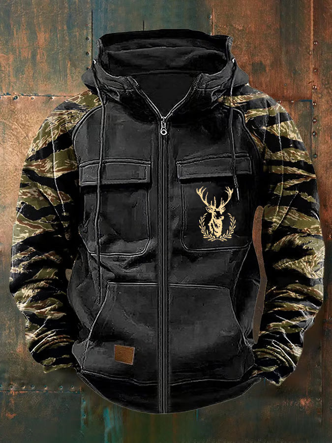 HARRISON OF CALIFORNIA | CLEAN MULTI-POCKET ZIP HOODIE FOR MEN