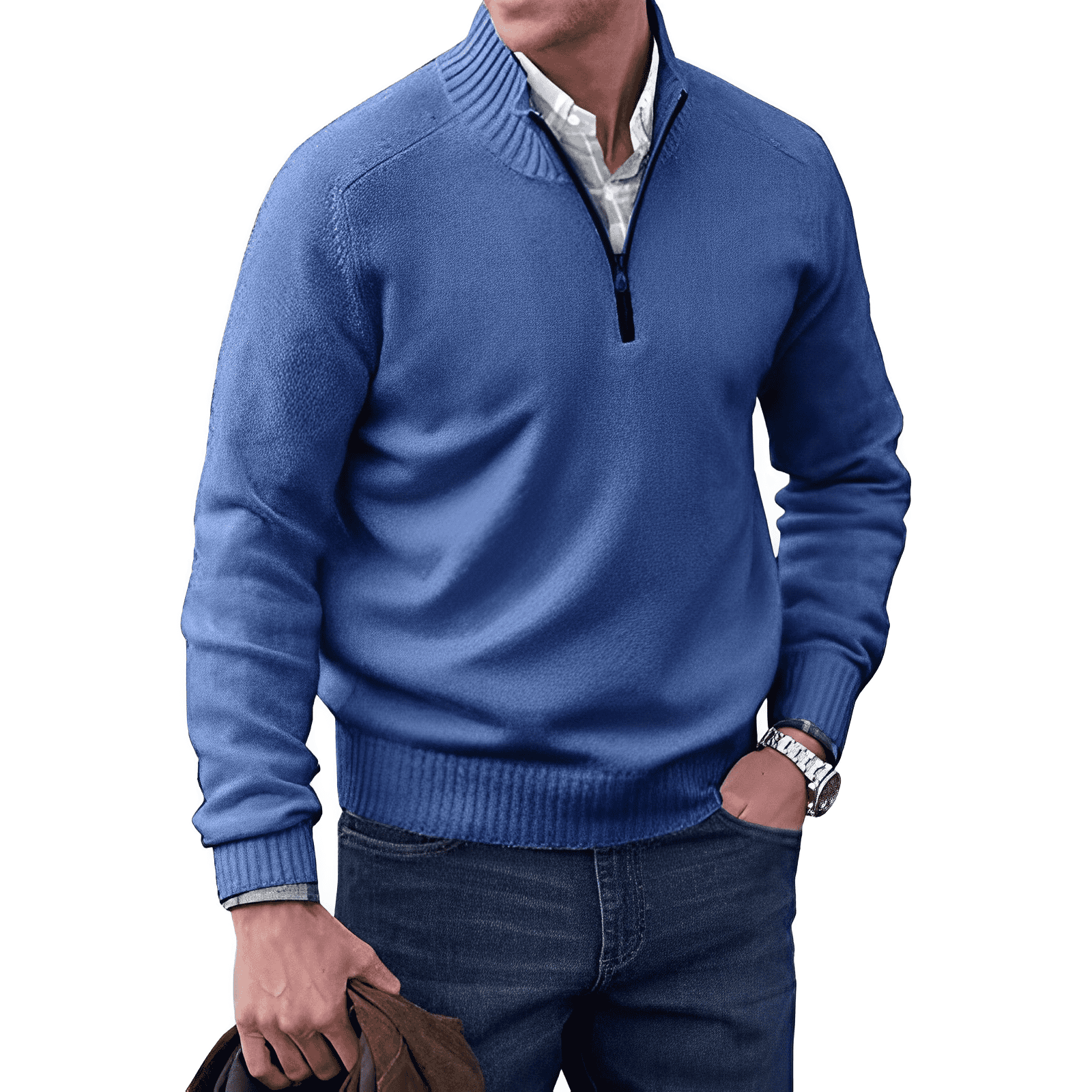 HARRISON OF CALIFORNIA | ZIPPERED KNIT PULLOVER FOR MEN