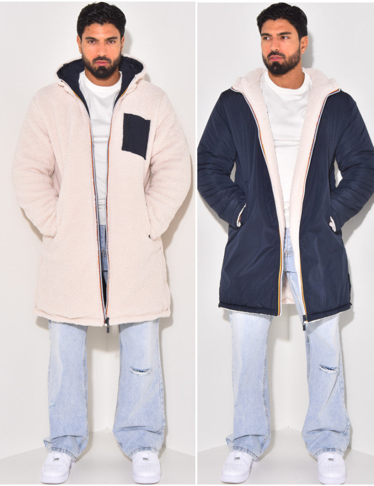 HARRISON OF CALIFORNIA | LONG WARM REVERSIBLE COAT FOR MEN