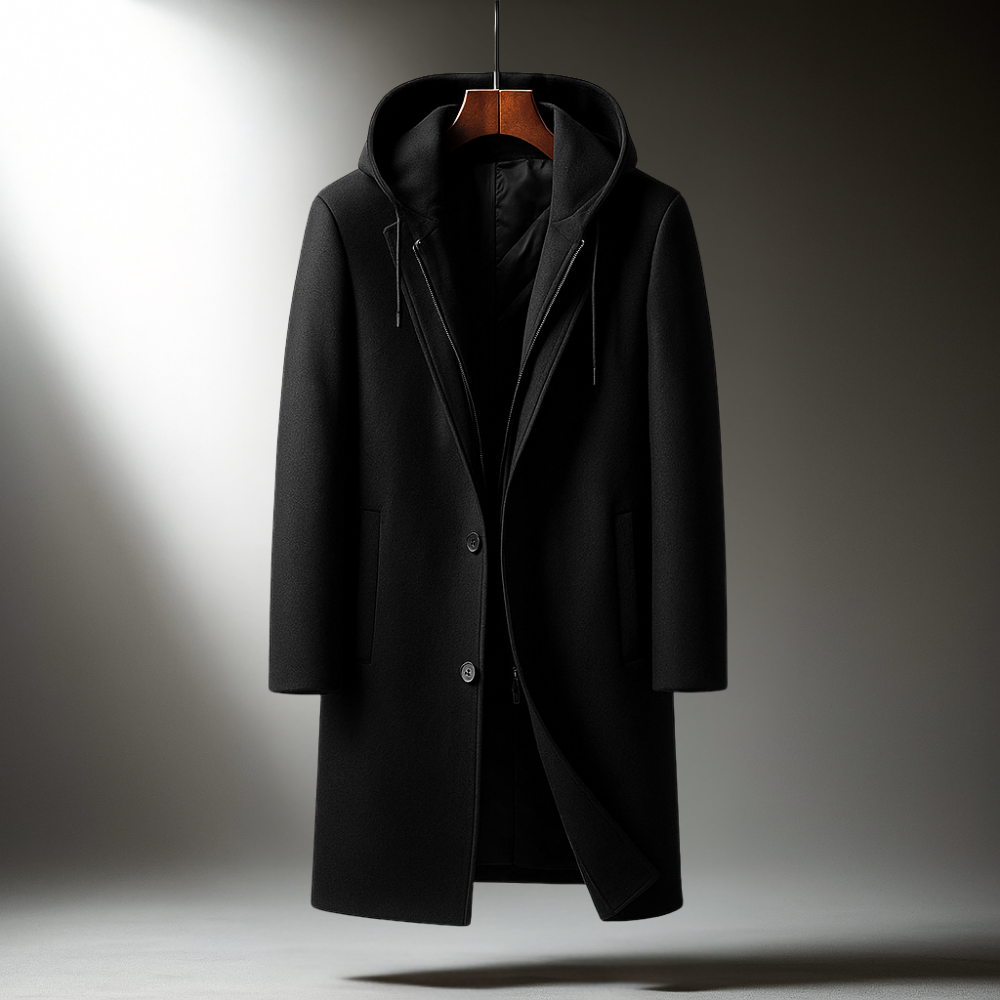 HARRISON OF CALIFORNIA | WOOL HOODED COAT FOR MEN