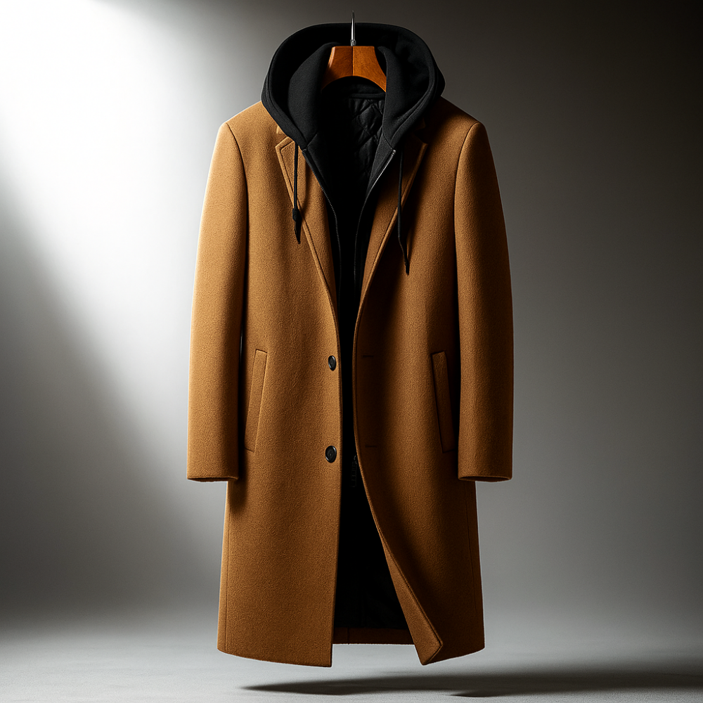 HARRISON OF CALIFORNIA | WOOL HOODED COAT FOR MEN